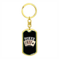Poker Royal Flush Gambler Keychain Stainless Steel or 18k Gold Dog Tag Keyring-Express Your Love Gifts