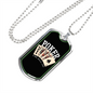 Poker Royal Flush Gambler Necklace Stainless Steel or 18k Gold Dog Tag 24" Chain-Express Your Love Gifts