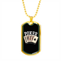 Poker Royal Flush Gambler Necklace Stainless Steel or 18k Gold Dog Tag 24" Chain-Express Your Love Gifts