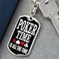 Poker Time Is All The Time Keychain Dog Tag Stainless Steel or 18k Gold-Express Your Love Gifts