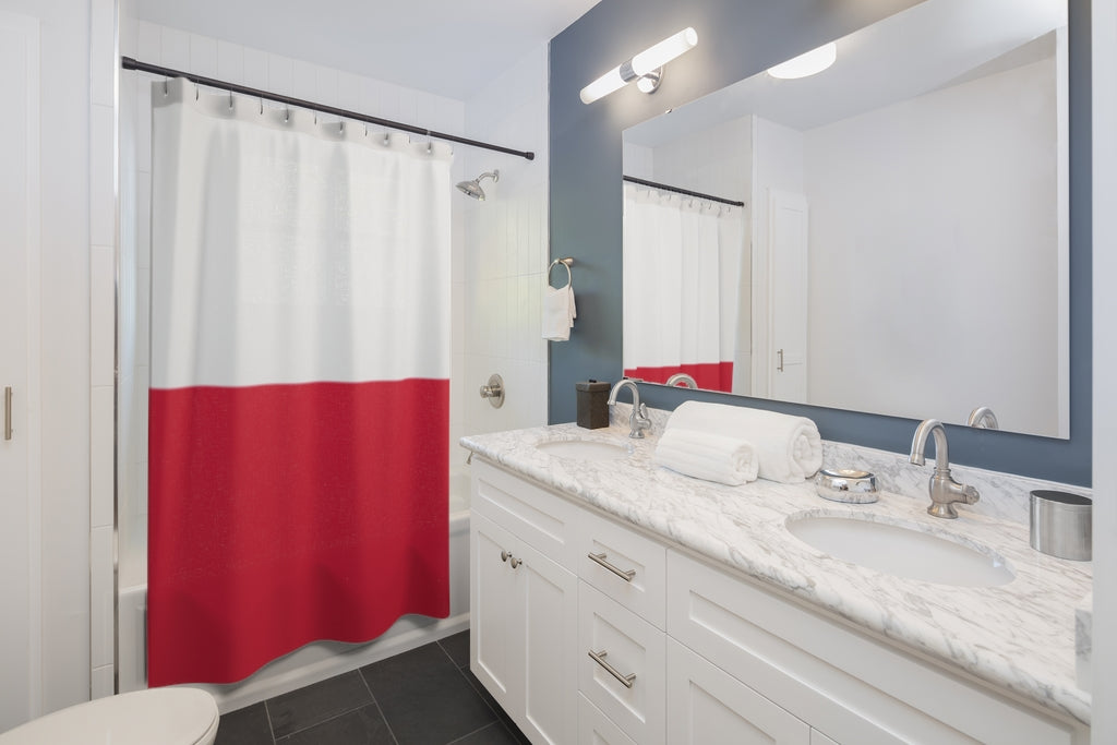 Poland Flag Stylish Design 71" x 74" Elegant Waterproof Shower Curtain for a Spa-like Bathroom Paradise Exceptional Craftsmanship-Express Your Love Gifts