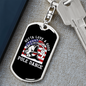 Pole Dance Fishing Keychain Stainless Steel or 18k Gold Dog Tag Keyring-Express Your Love Gifts