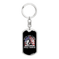 Pole Dance Fishing Keychain Stainless Steel or 18k Gold Dog Tag Keyring-Express Your Love Gifts