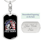 Pole Dance Fishing Keychain Stainless Steel or 18k Gold Dog Tag Keyring-Express Your Love Gifts