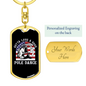 Pole Dance Fishing Keychain Stainless Steel or 18k Gold Dog Tag Keyring-Express Your Love Gifts