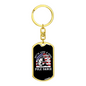 Pole Dance Fishing Keychain Stainless Steel or 18k Gold Dog Tag Keyring-Express Your Love Gifts