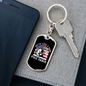Pole Dance Fishing Keychain Stainless Steel or 18k Gold Dog Tag Keyring-Express Your Love Gifts