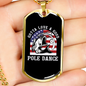 Pole Dance Fishing Necklace Stainless Steel or 18k Gold Dog Tag 24" Chain-Express Your Love Gifts