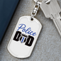 Police Badge Dad Keychain Stainless Steel or 18k Gold Dog Tag Keyring-Express Your Love Gifts