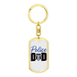 Police Badge Dad Keychain Stainless Steel or 18k Gold Dog Tag Keyring-Express Your Love Gifts