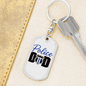 Police Badge Dad Keychain Stainless Steel or 18k Gold Dog Tag Keyring-Express Your Love Gifts