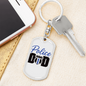 Police Badge Dad Keychain Stainless Steel or 18k Gold Dog Tag Keyring-Express Your Love Gifts