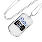 Police Badge Dad Necklace Stainless Steel or 18k Gold Dog Tag 24" Ball Chain-Express Your Love Gifts
