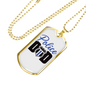 Police Badge Dad Necklace Stainless Steel or 18k Gold Dog Tag 24" Ball Chain-Express Your Love Gifts