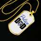 Police Badge Dad Necklace Stainless Steel or 18k Gold Dog Tag 24" Ball Chain-Express Your Love Gifts