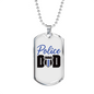 Police Badge Dad Necklace Stainless Steel or 18k Gold Dog Tag 24" Ball Chain-Express Your Love Gifts