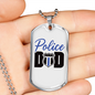 Police Badge Dad Necklace Stainless Steel or 18k Gold Dog Tag 24" Ball Chain-Express Your Love Gifts