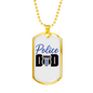 Police Badge Dad Necklace Stainless Steel or 18k Gold Dog Tag 24" Ball Chain-Express Your Love Gifts