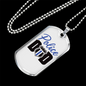 Police Badge Dad Necklace Stainless Steel or 18k Gold Dog Tag 24" Ball Chain-Express Your Love Gifts