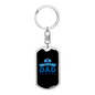 Police Dad Keychain Stainless Steel or 18k Gold Dog Tag Keyring-Express Your Love Gifts