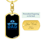 Police Dad Keychain Stainless Steel or 18k Gold Dog Tag Keyring-Express Your Love Gifts