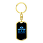 Police Dad Keychain Stainless Steel or 18k Gold Dog Tag Keyring-Express Your Love Gifts