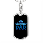 Police Dad Keychain Stainless Steel or 18k Gold Dog Tag Keyring-Express Your Love Gifts
