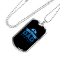 Police Dad Necklace Stainless Steel or 18k Gold Dog Tag 24" Ball Chain-Express Your Love Gifts