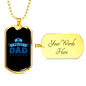 Police Dad Necklace Stainless Steel or 18k Gold Dog Tag 24" Ball Chain-Express Your Love Gifts