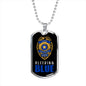 Police Gift Bleeding Blue Stainless Steel or 18k Gold Dog Tag 24" Chain-Express Your Love Gifts