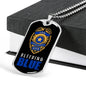 Police Gift Bleeding Blue Stainless Steel or 18k Gold Dog Tag 24" Chain-Express Your Love Gifts