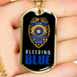 Police Gift Bleeding Blue Stainless Steel or 18k Gold Dog Tag 24" Chain-Express Your Love Gifts