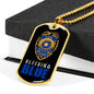 Police Gift Bleeding Blue Stainless Steel or 18k Gold Dog Tag 24" Chain-Express Your Love Gifts