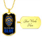 Police Gift Bleeding Blue Stainless Steel or 18k Gold Dog Tag 24" Chain-Express Your Love Gifts