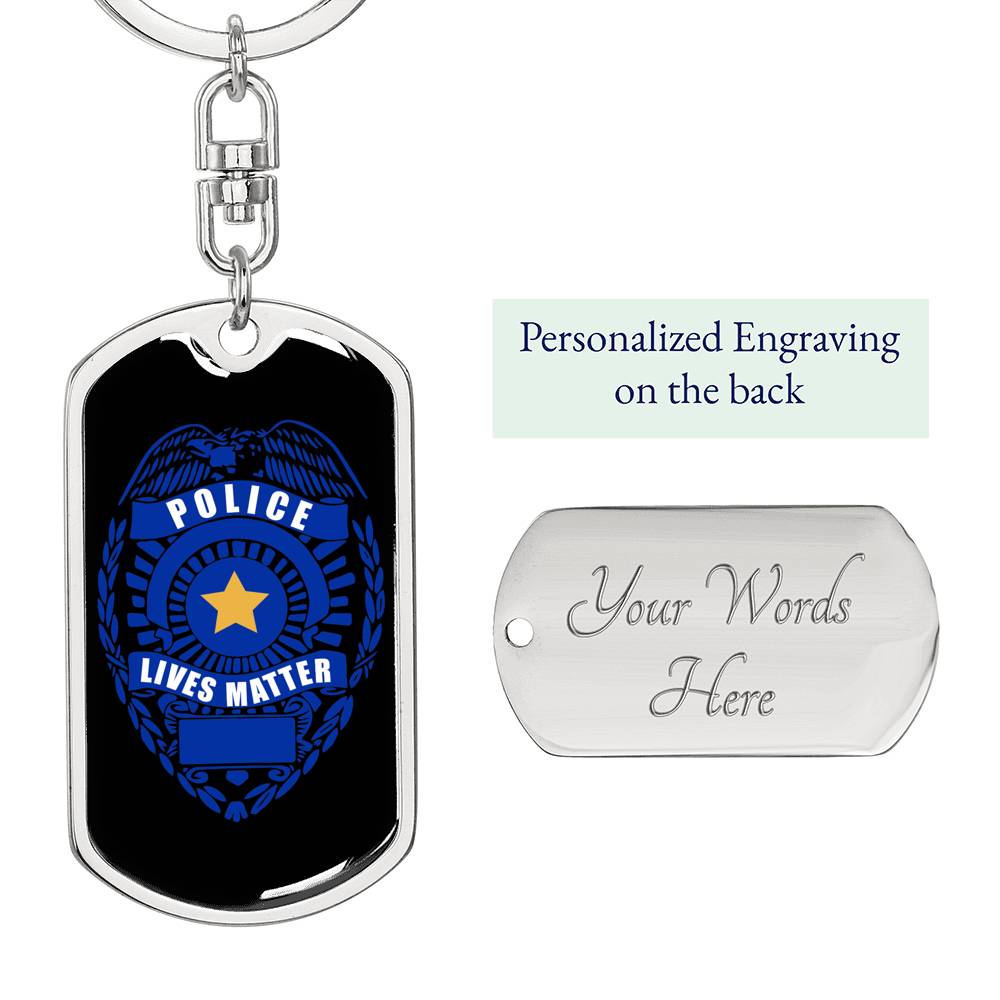 Police Lives Matter Dog Tag Pendant Keychain Stainless Steel or 18k Gold-Express Your Love Gifts
