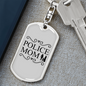 Police Mom Family Keychain Stainless Steel or 18k Gold Dog Tag Keyring-Express Your Love Gifts