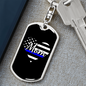 Police Mom Heart Keychain Stainless Steel or 18k Gold Dog Tag Keyring-Express Your Love Gifts