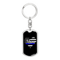 Police Mom Heart Keychain Stainless Steel or 18k Gold Dog Tag Keyring-Express Your Love Gifts