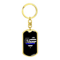 Police Mom Heart Keychain Stainless Steel or 18k Gold Dog Tag Keyring-Express Your Love Gifts