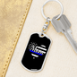 Police Mom Heart Keychain Stainless Steel or 18k Gold Dog Tag Keyring-Express Your Love Gifts