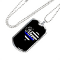 Police Mom Heart Necklace Stainless Steel or 18k Gold Dog Tag 24" Ball Chain-Express Your Love Gifts