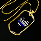 Police Mom Heart Necklace Stainless Steel or 18k Gold Dog Tag 24" Ball Chain-Express Your Love Gifts