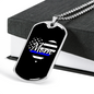Police Mom Heart Necklace Stainless Steel or 18k Gold Dog Tag 24" Ball Chain-Express Your Love Gifts