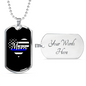 Police Mom Heart Necklace Stainless Steel or 18k Gold Dog Tag 24" Ball Chain-Express Your Love Gifts