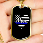 Police Mom Heart Necklace Stainless Steel or 18k Gold Dog Tag 24" Ball Chain-Express Your Love Gifts