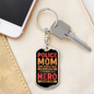Police Mom Hero Keychain Stainless Steel or 18k Gold Dog Tag Keyring-Express Your Love Gifts