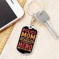 Police Mom Hero Keychain Stainless Steel or 18k Gold Dog Tag Keyring-Express Your Love Gifts