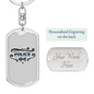 Police Mom Keychain Stainless Steel or 18k Gold Dog Tag Keyring-Express Your Love Gifts