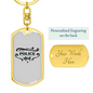 Police Mom Keychain Stainless Steel or 18k Gold Dog Tag Keyring-Express Your Love Gifts