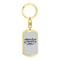 Police Mom Keychain Stainless Steel or 18k Gold Dog Tag Keyring-Express Your Love Gifts